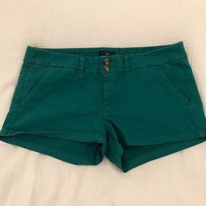 American Eagle deep teal green shortie shorts